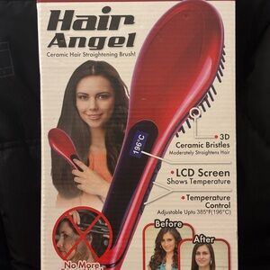 Red Ceramic Hair Straightening Brush